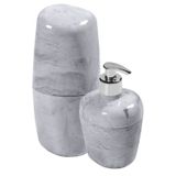 Kit De Acessórios Para Banheiro Com 2 Peças Marmorizado Astra Branco Marmorizado