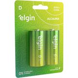 Pilhas Alcalinas D Elgin Blister Com 2 Unidades Lr20