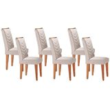 Kit 6 Cadeiras Sala Jantar Londrina 6 Un Capuccino/suede Creme - Rufato
