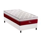Cama Box Solteiro: Colchão Molas Ensacadas Polar Rubi + Base Crc Courano White (88x188)