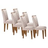 Kit 6 Cadeiras Sala Jantar Londrina 6 Un Capuccino/suede Creme - Rufato