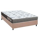 Cama Box Casal: Colchão Espuma D33 Orthoflex Comfortpedic Line Black + Base Crc Suede Clean (138x188)