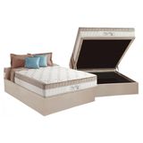 Cama Box Baú Casal: Colchão Molas Masterpocket Ensacadas D Angelis Anjos Superlastic King Best + Base Crc Suede Clean (138x188)