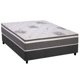 Cama Box Casal: Colchão Espuma D33 Polar Pérola Premium + Base Crc Suede Gray (138x188)