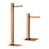 Kit De Banheiro 1 Papeleira De Chão Com 1 Porta Toalha De Bancada Ducon Metais Rosé Gold