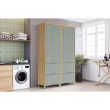 Multiuso Lavanderia Marquesa C/ 4 Portas E 4 Gavetas 140cm Nature/verde - Nesher