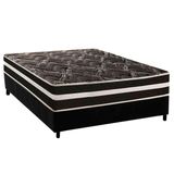 Cama Box Casal: Colchão Ortopédico Paropas D28 / Master Ag80 Black Double Face 25 + Base Crc Suede Black (138x188)