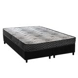 Cama Box Queen: Colchão Espuma D45 Paropas Pasquale Wave Black + Base Crc Suede Black (158x198)