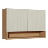 Armário Aéreo Cozinha Modulado Simone Mendes C/ 2 Portas 120cm Carvalho/cinza - Nesher