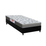 Cama Box Solteiro: Colchão Espuma D45 Orthoflex Comfortpedic + Base Crc Suede Black (88x188)