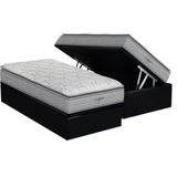 Cama Box Baú Solteiro: Colchão Espuma D45 Probel Guarda Costas Próextreme Plus + Base Crc Suede Black (88x188)