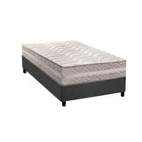 Conjunto Box Solteiro: Colchão Espuma Paropas D28 / Master Prata Double Face 25 + Base Crc Suede Gray (88x188)