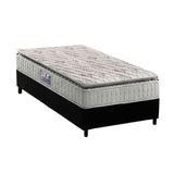 Cama Box Solteiro: Colchão Espuma D33 D Angelis Anjos Orthosono + Base Crc Suede Black (88x188)