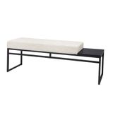 Banco Estofado 2 Lugares Paradise Conforto Elegância Recamier Preto/champanhe