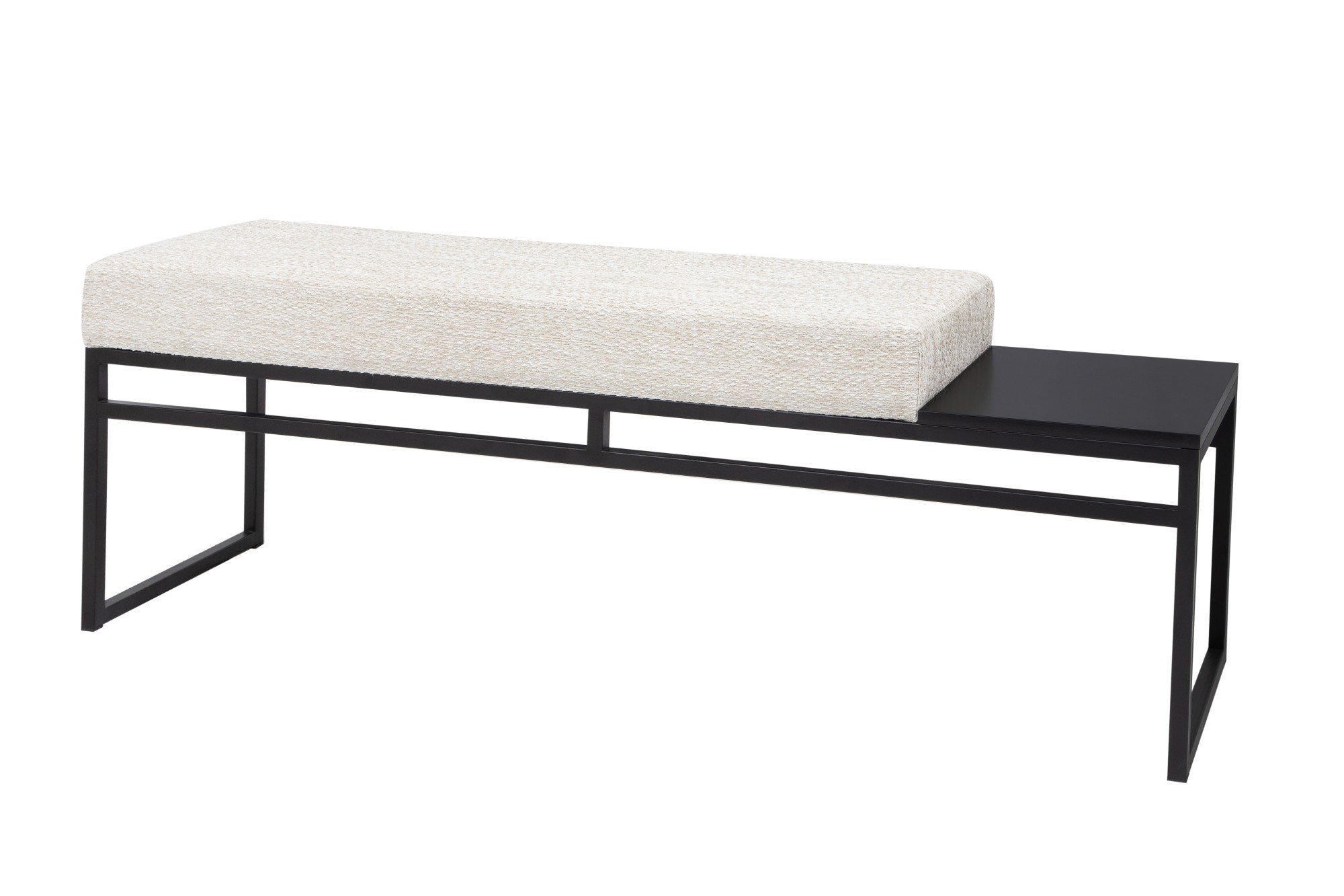 Banco Estofado 2 Lugares Paradise Conforto Elegância Recamier Preto/champanhe