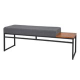 Banco Estofado 2 Lugares Paradise Conforto Elegância Recamier Preto/castanho/grafite