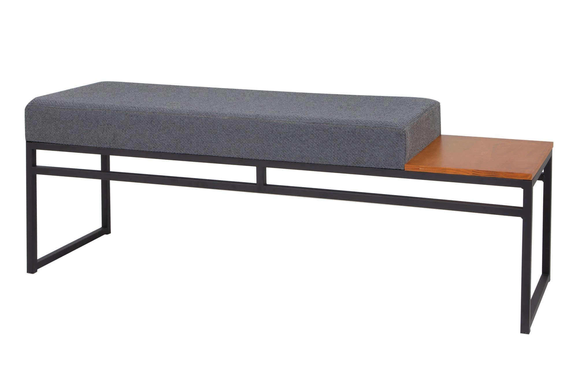 Banco Estofado 2 Lugares Paradise Conforto Elegância Recamier Preto/castanho/grafite