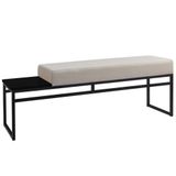 Banco Estofado 2 Lugares Paradise Conforto Elegância Recamier Preto