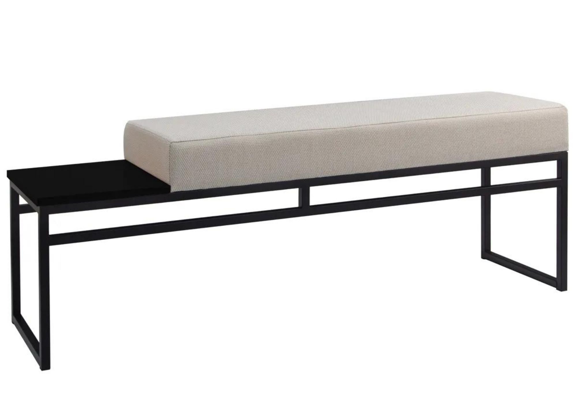 Banco Estofado 2 Lugares Paradise Conforto Elegância Recamier Preto