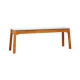 Banco 2 Lugares Áustria Madeira Maciça Assento Mdf Laqueado Amêndoa/branco