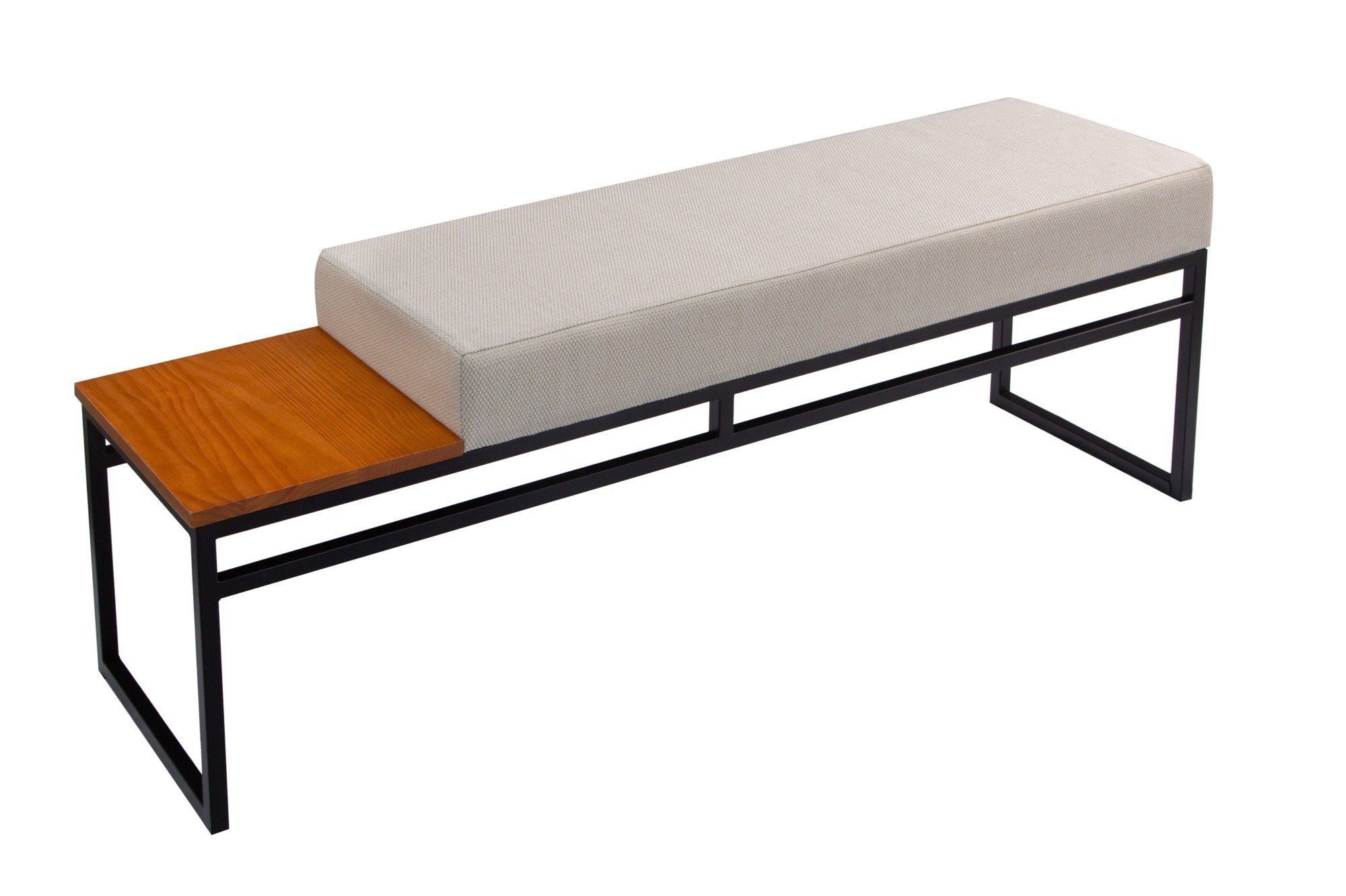 Banco Estofado 2 Lugares Paradise Conforto Elegância Recamier Preto/castanho