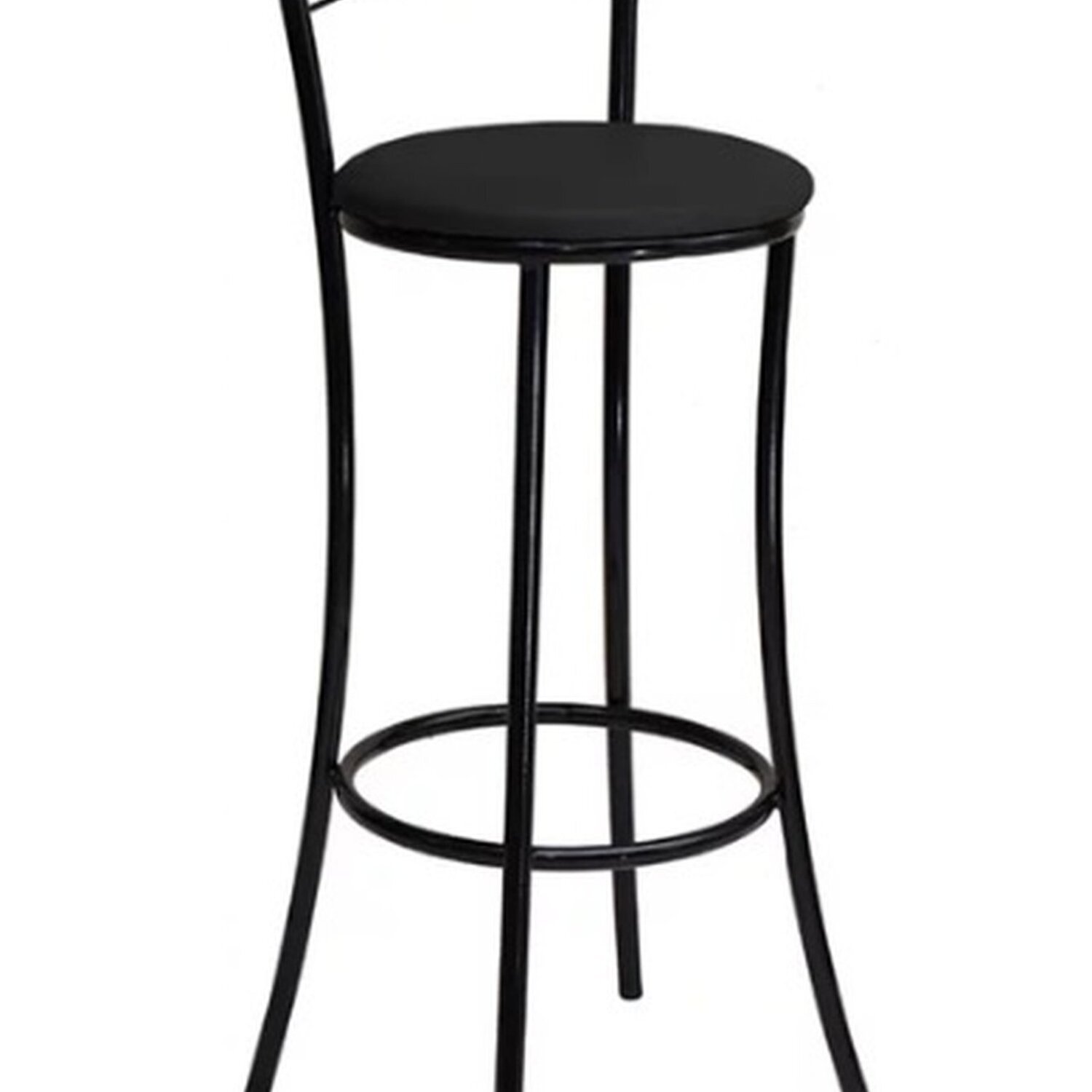 Banqueta Alta Stell Para Bancada Ambiente Principal Moderno Preto