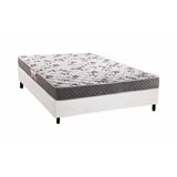 Cama Box Casal: Colchão Ortopédico Herval D28 / Ag65 Ortopedic Black + Base Crc Courano White (138x188)