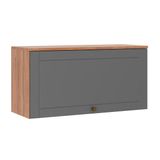 Armário Aéreo Cozinha Modulado Bella 2603 C/ 1 Porta Basculante 80cm Nogal/cinza - Carraro