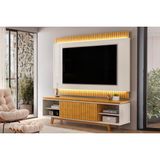Estante P/ Sala Até 75 Polegadas Loren Ripada C/ Nichos 200x194cm Cedro/bali - Dj Móveis