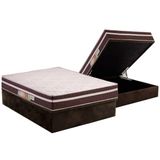 Cama Box Baú Casal: Colchão Ortopédico Polar D28 Orthoface Vip + Base Crc Suede Brown (138x188)
