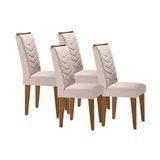 Kit 4 Cadeiras Sala Jantar Londrina 4 Un Capuccino/suede Creme - Rufato
