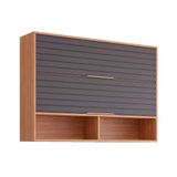 Armário Aéreo Cozinha Modulado Esplendida C/ 2 Portas Basculantes 120cm Freijo/titanium - Mgm