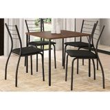 Conjunto: Mesa De Cozinha 1545 Aço C/ Tampo Madeirado 87x87cm E 4 Cadeiras 1700 Preto/legno - Preto - Carraro