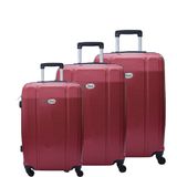Conjunto De Mala De Viagem Em Abs Ika Continental Cadeado Rodas Giro 360 3 Peças P/m/g Vermelho