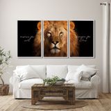 Quadro Decorativo Religioso Nunca Foi Sorte, Sempre Foi Deus Com 3 Telas Para Sala, Escritório, Hall Sem Vidro Branco