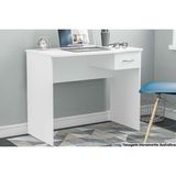 Mesa De Computador Solteiro Arapei C/ 1 Gaveta Branco - Politorno