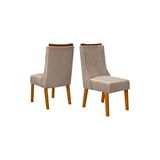 Kit 2 Cadeiras Sala Jantar Jade 2 Un Freijó/suede Kraft Bege - Dj Móveis