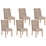 Kit 6 Cadeiras Sala Jantar Bia 6 Un Cedro/suede Kraft - Dj Móveis