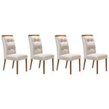 Kit 4 Cadeiras Sala Jantar Imperatriz 4 Un Capuccino/suede Creme - Rufato