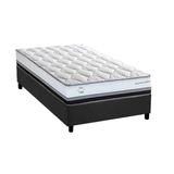 Cama Box Solteirão: Colchão Molas Masterpocket Ensacadas Herval La Playa C1634 + Base Crc Suede Gray (96x203x28)