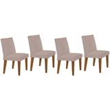 Kit 4 Cadeiras Sala Jantar Jade 4 Un Capuccino/suede Creme - Rufato