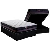 Cama Box Baú Casal: Colchão Molas Masterpocket Ensacadas Herval Maxspring Málaga + Base Crc Suede Black (138x188)