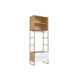 Cubo Quarto Solteiro Estante Infinity C/ 2 Nichos E 2 Gavetas Savana/branco - Genialflex