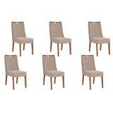 Kit 6 Cadeiras Sala Jantar Bia 6 Un Freijó/suede Kraft - Dj Móveis