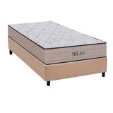 Cama Box Solteiro: Colchão Espuma D33 Orthoflex Milão + Base Crc Suede Clean (88x188)