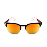 Oculos De Sol Clubmaster Vermelho Drop Me Lente Espelhada Amarela