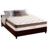 Cama Box Casal: Colchão Molas Ensacadas D Angelis Anjos King Best Brown + Base Crc Suede Brown (138x188)
