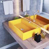 Kit Cuba Rt55 Com Torneira Pratika 1060 Metal E Válvula Click 1 Polegada E Meia E Sifão Cromado E Fl Amarelo