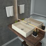 Kit Cuba Rt55 Com Torneira 1198 Metal E Válvula Click 1 Polegada E Meia E Sifão Pvc E Flexível Compa Bege