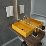 Kit Cuba Rt55 Com Válvula Click 1 Polegada E Meia E Sifão Cromado E Flexível Compace Amarelo